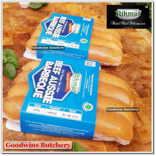 Nikmat sausage AUSSIE BBQ Soejasch Bali Halal frozen 6 15cm 4pcs 320g